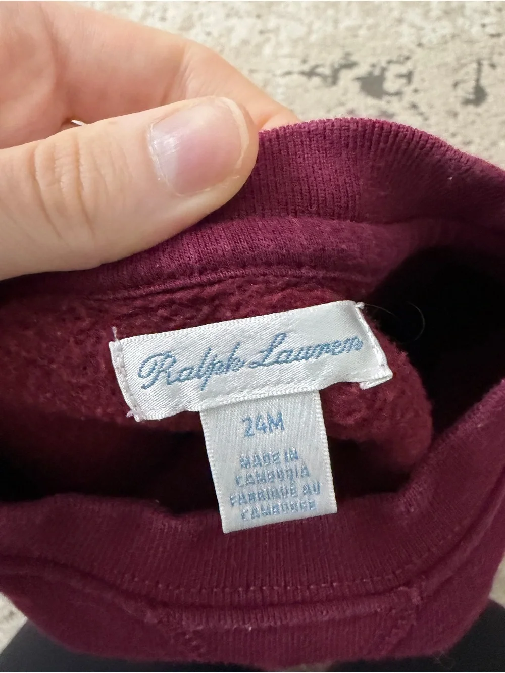 Ralph Lauren Baby Burgundy Pullover Crewneck Size 24 Months